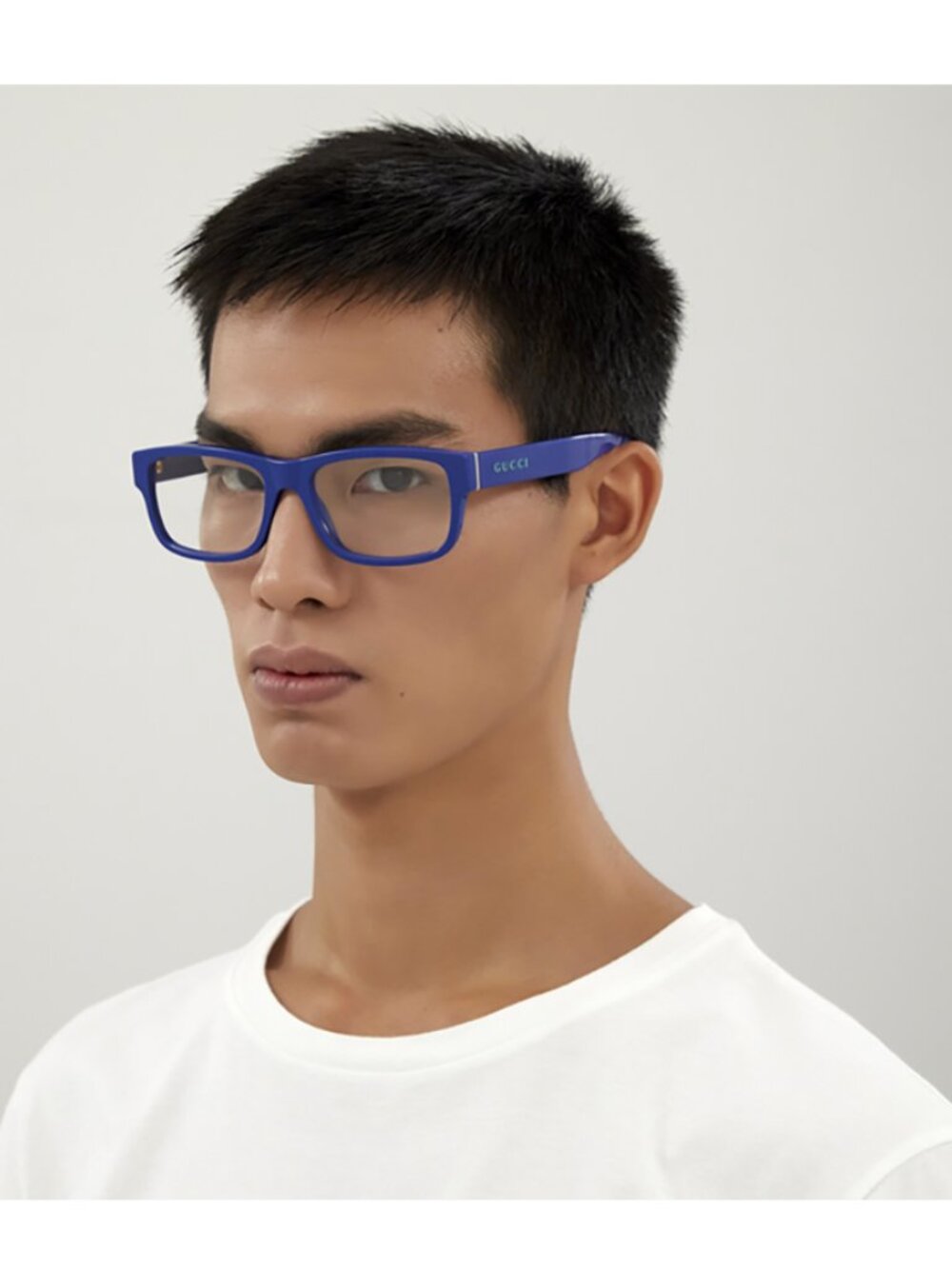 Gucci GG1141O 002 Rectangle Eyeglasses – Blue 56mm - Picture 3 of 10